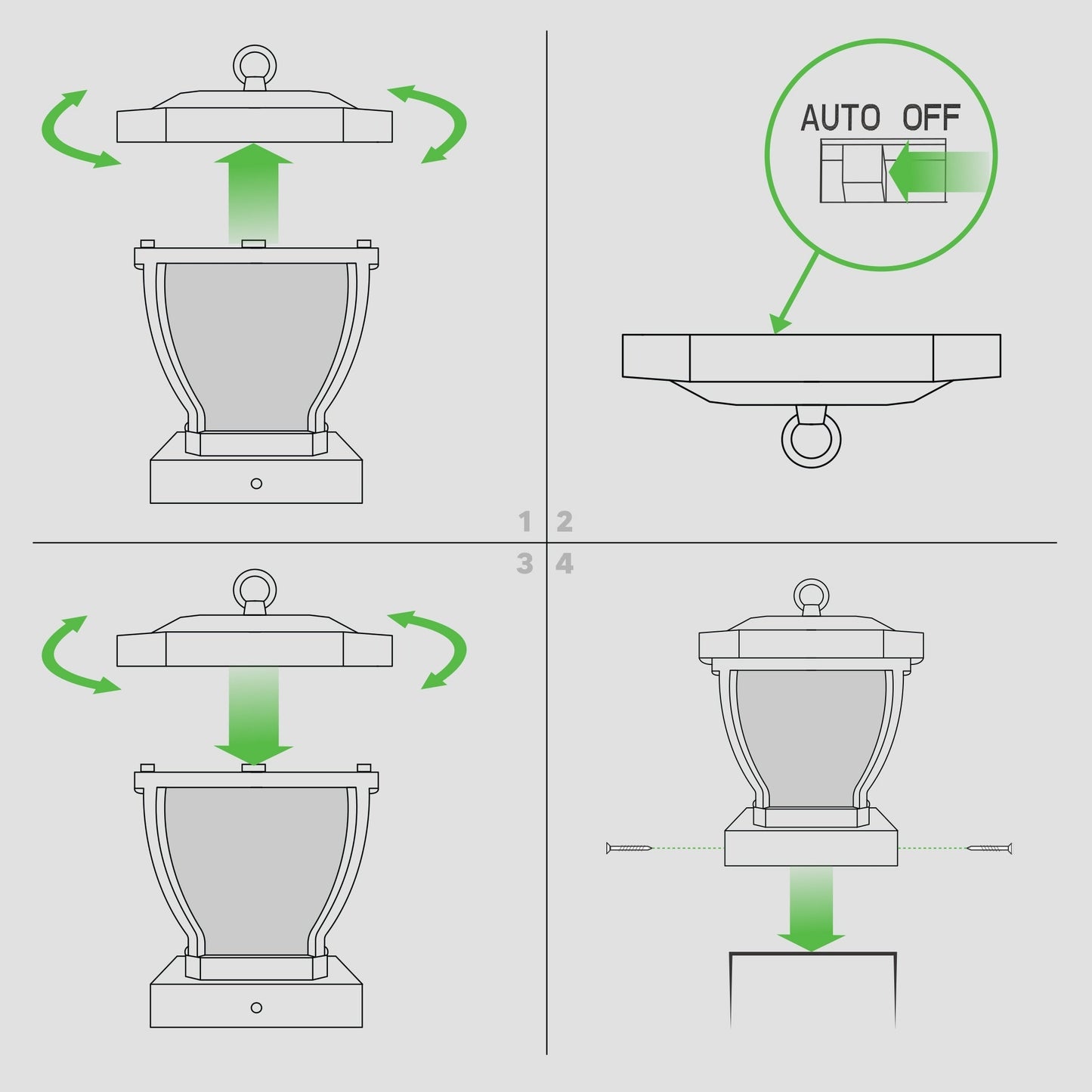 Classy Caps 4-in x 4-in 10-Lumen 0.2-Watt Dark Bronze Solar LED Outdoor Post Cap Light (2700 K)
