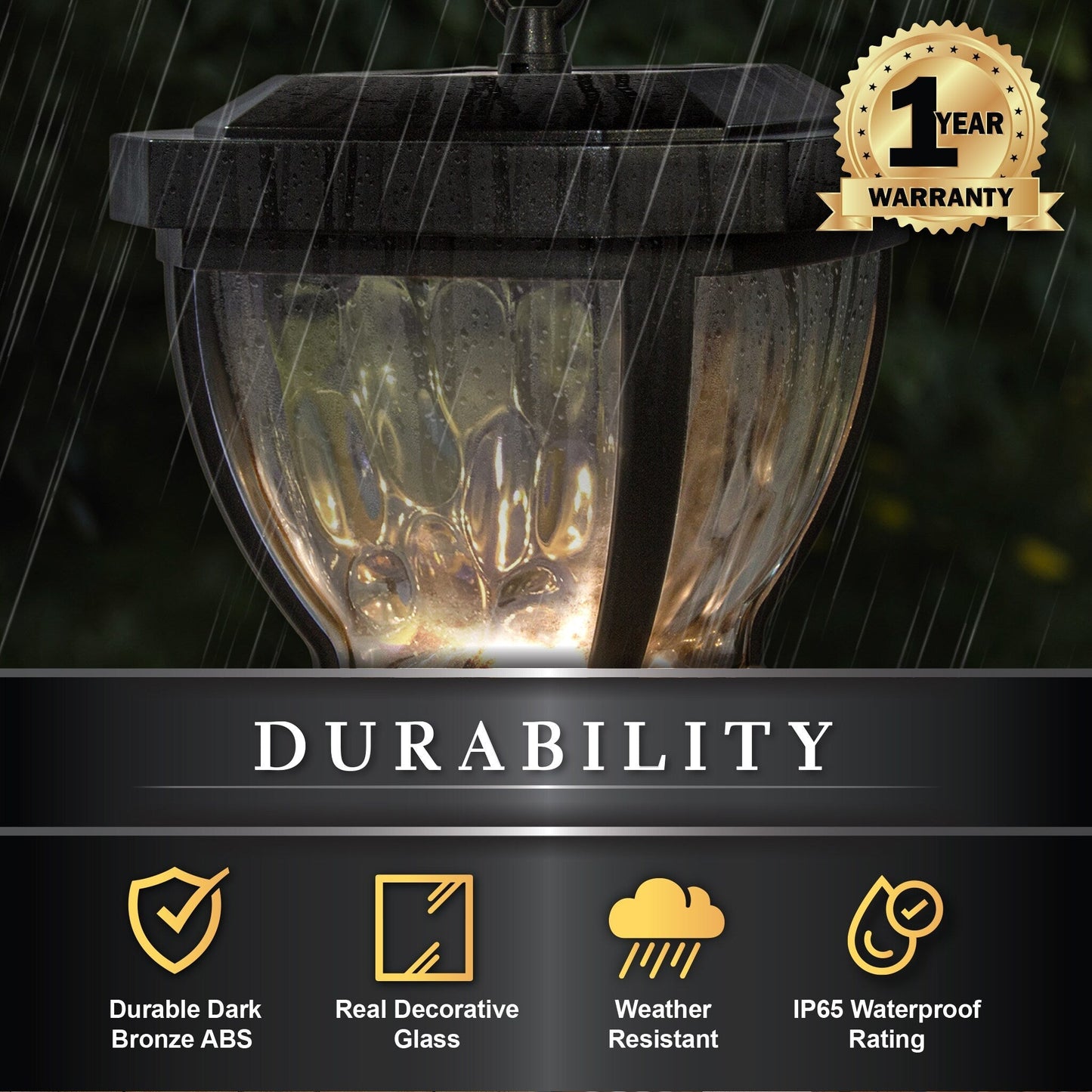 Classy Caps 4-in x 4-in 10-Lumen 0.2-Watt Dark Bronze Solar LED Outdoor Post Cap Light (2700 K)