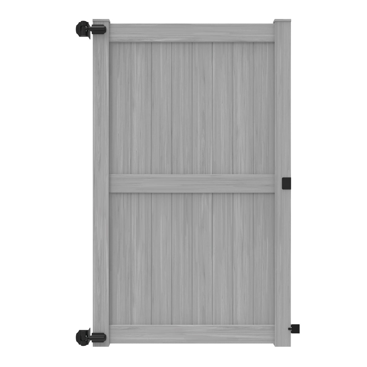 Freedom Hampton 8-ft H x 5-ft W Woodgrain Gray Vinyl Flat-top Fence Gate Kit (Unassembled)