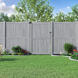 Freedom Hampton 8-ft H x 5-ft W Woodgrain Gray Vinyl Flat-top Fence Gate Kit (Unassembled)