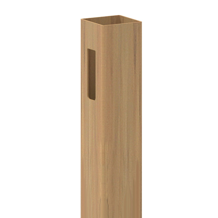 Freedom 12-ft H x 5-in W Woodgrain Cypress Vinyl End Fence Post (Assembled)