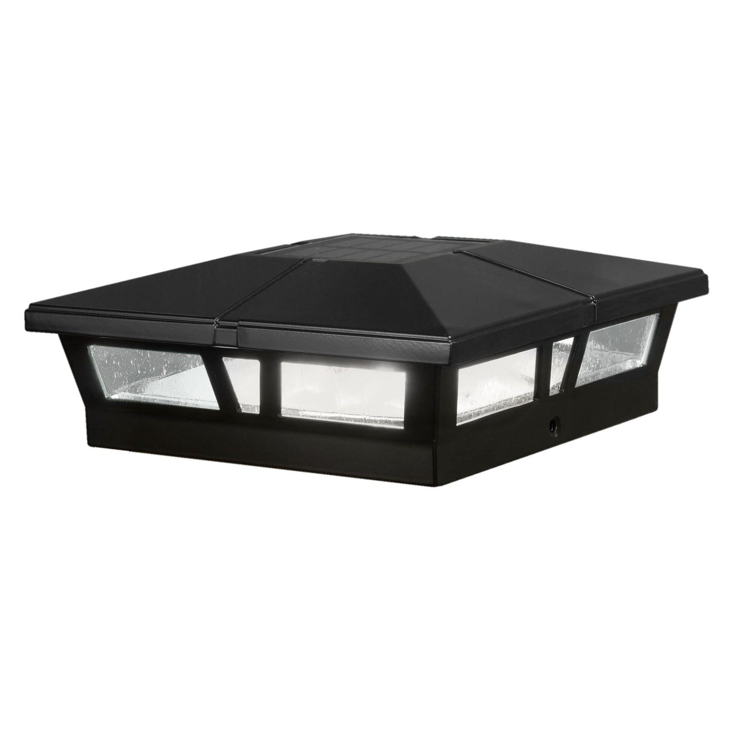 Classy Caps 5-in x 5-in 10-Lumen 1-Watt Black Powder Coated Aluminum Solar LED Outdoor Post Cap Light (4500 K)