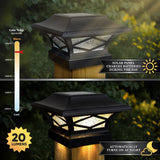 Classy Caps 4-in x 4-in 20-Lumen 0.2-Watt Black Solar LED Outdoor Post Cap Light (2700 K)
