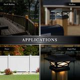 Classy Caps 4-in x 4-in 20-Lumen 0.2-Watt Black Solar LED Outdoor Post Cap Light (2700 K)