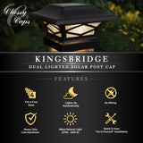Classy Caps 4-in x 4-in 20-Lumen 0.2-Watt Black Solar LED Outdoor Post Cap Light (2700 K)