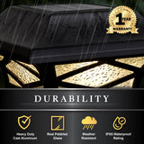 Classy Caps 4-in x 4-in 20-Lumen 0.2-Watt Black Solar LED Outdoor Post Cap Light (2700 K)