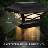Classy Caps 4-in x 4-in 20-Lumen 0.2-Watt Black Solar LED Outdoor Post Cap Light (2700 K)