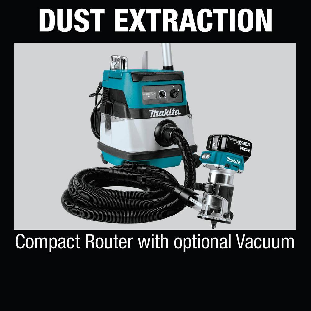 18-Volt LXT Lithium-Ion Brushless Cordless Compact Router Fixed Base Starter Kit (5.0 Ah) - Super Arbor