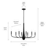 Kichler Deela 8-Light Black Modern/Contemporary Chandelier