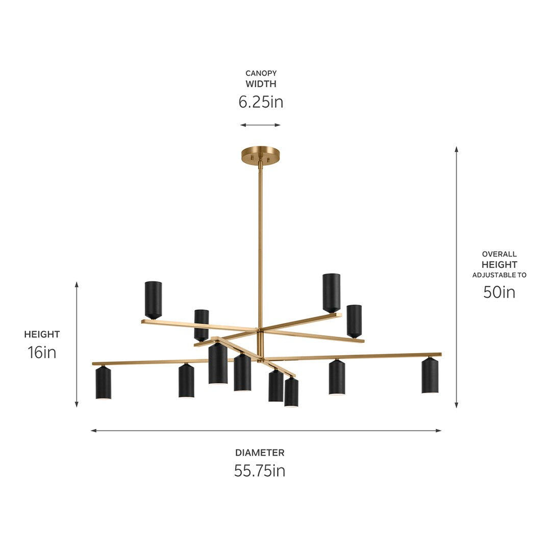Kichler Gala 12-Light Gold Modern/Contemporary Led Chandelier