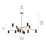 Kichler Gala 12-Light Gold Modern/Contemporary Led Chandelier