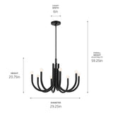 Kichler Odensa 8-Light Black Modern/Contemporary Chandelier