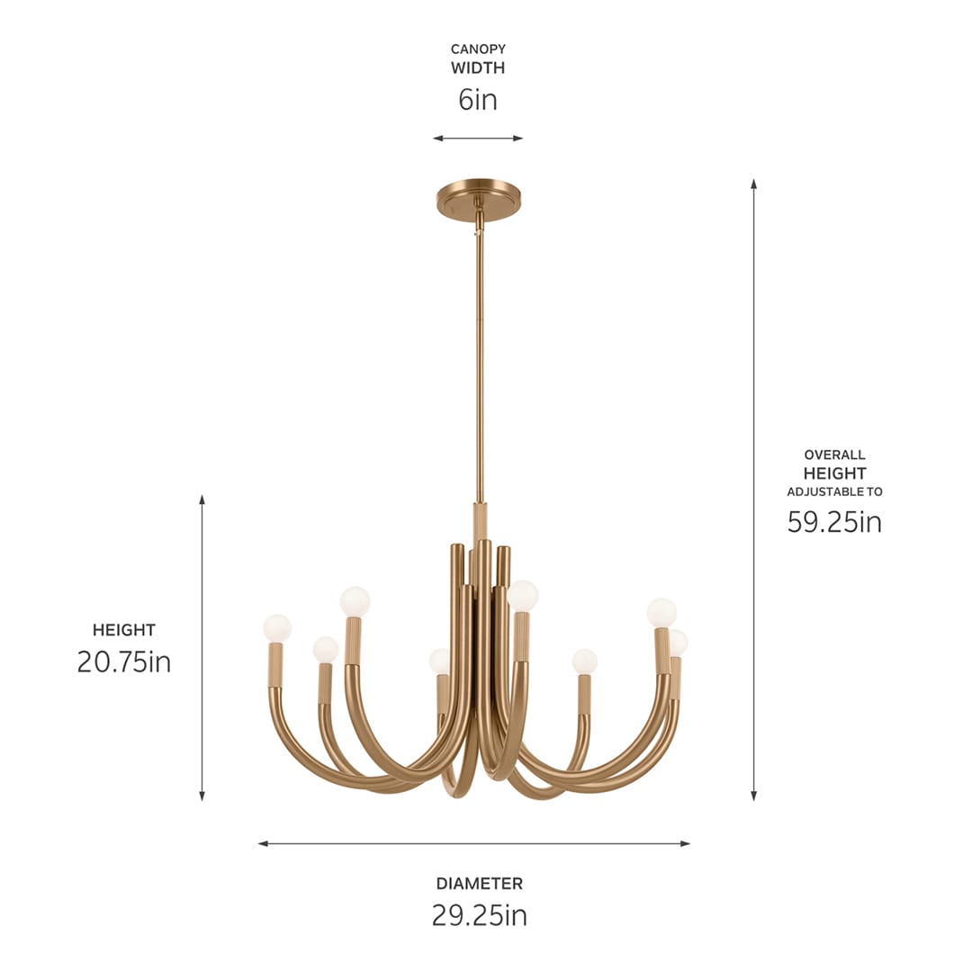 Kichler Odensa 8-Light Gold Modern/Contemporary Chandelier