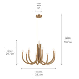 Kichler Odensa 8-Light Gold Modern/Contemporary Chandelier