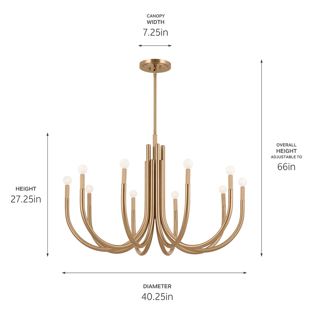 Kichler Odensa 10-Light Gold Modern/Contemporary Chandelier