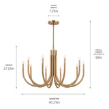 Kichler Odensa 10-Light Gold Modern/Contemporary Chandelier