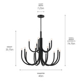 Kichler Odensa 15-Light Black Modern/Contemporary Chandelier