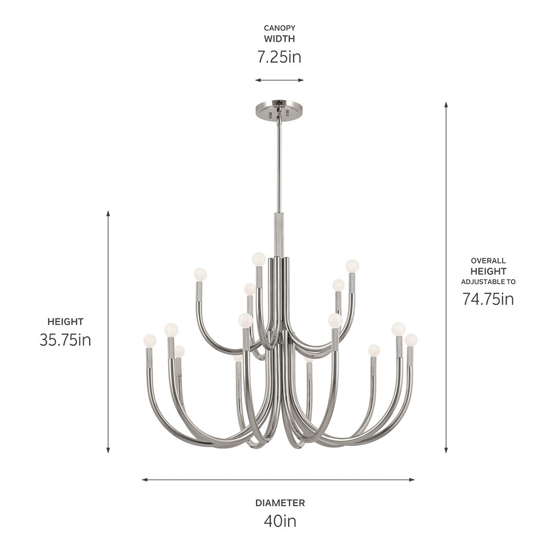 Kichler Odensa 15-Light Polished Nickel Modern/Contemporary Chandelier