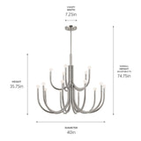 Kichler Odensa 15-Light Polished Nickel Modern/Contemporary Chandelier