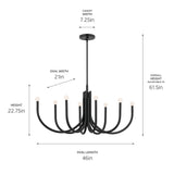Kichler Odensa 8-Light Black Modern/Contemporary Chandelier