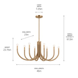 Kichler Odensa 8-Light Gold Modern/Contemporary Chandelier