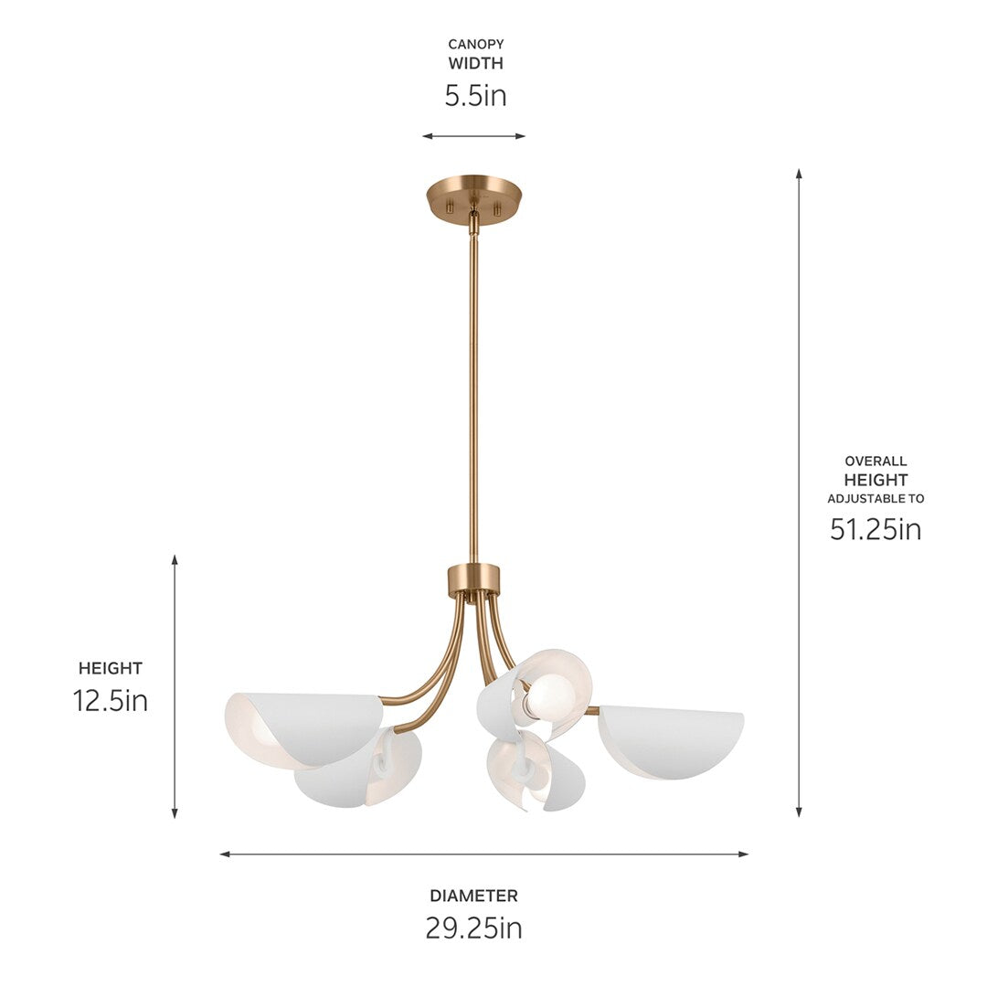 Kichler Arcus 5-Light Gold Mid-century Chandelier