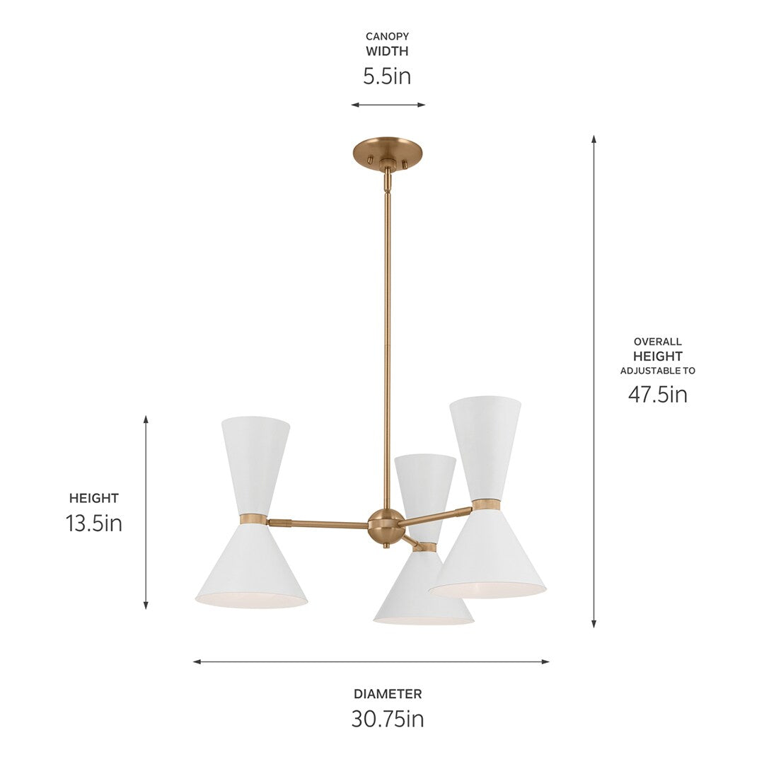 Kichler Phix 6-Light Gold Mid-century Chandelier