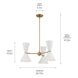 Kichler Phix 6-Light Gold Mid-century Chandelier