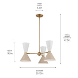 Kichler Phix 6-Light Gold Mid-century Chandelier