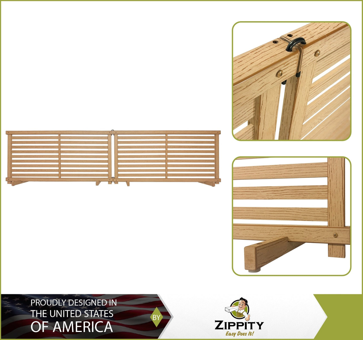 Zippity Outdoor Products WoodTek Vinyl Portable Puppy 2-ft H x 3.5-ft W Cedar Vinyl Flat-top Fence Panel (Unassembled)