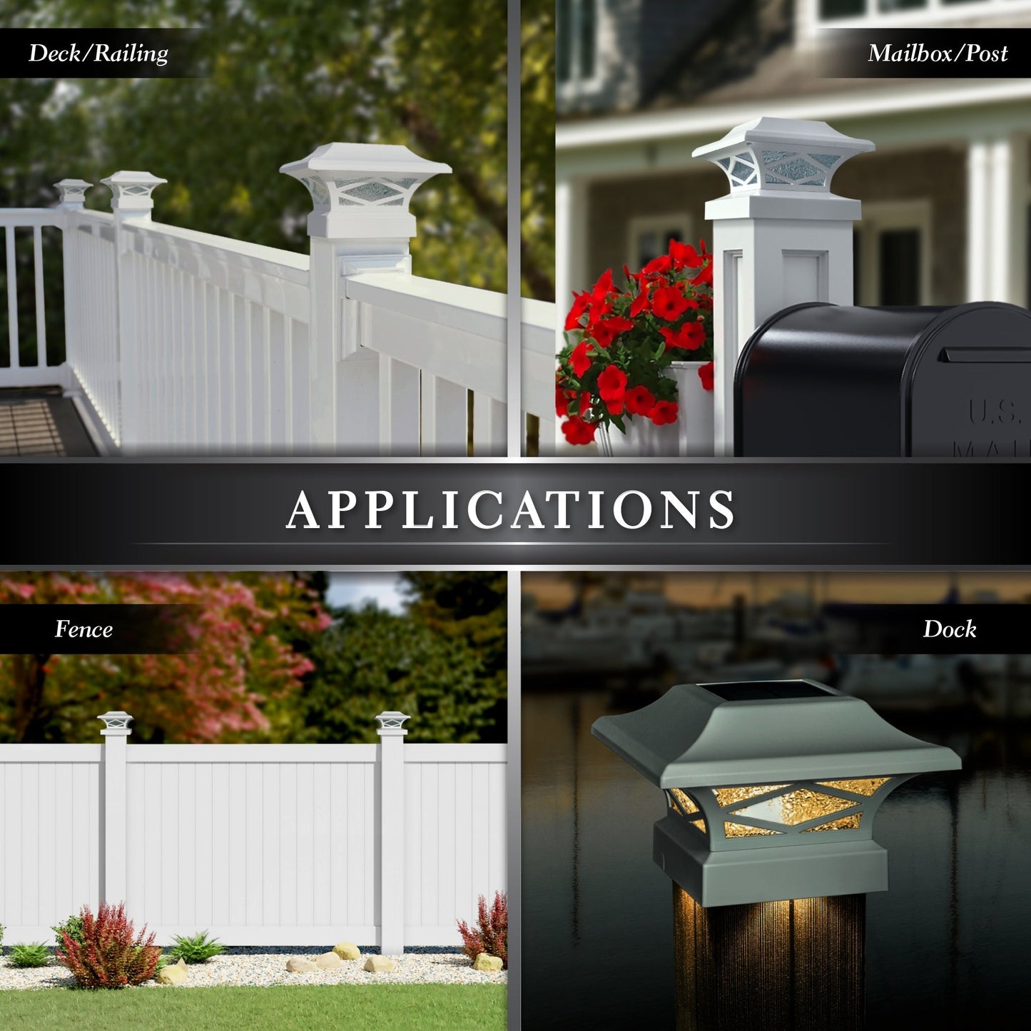 Classy Caps 4-in x 4-in 20-Lumen 0.2-Watt White Solar LED Outdoor Post Cap Light (2700 K)