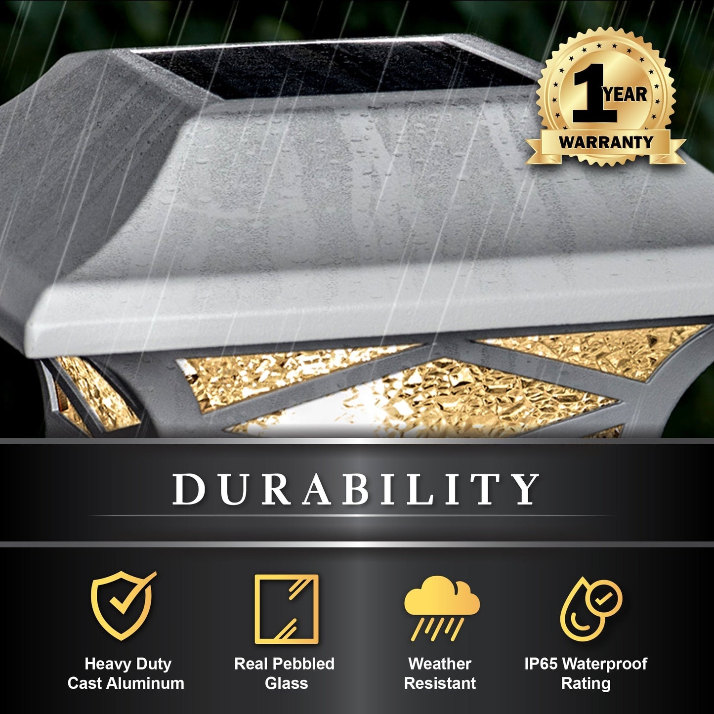 Classy Caps 4-in x 4-in 20-Lumen 0.2-Watt White Solar LED Outdoor Post Cap Light (2700 K)