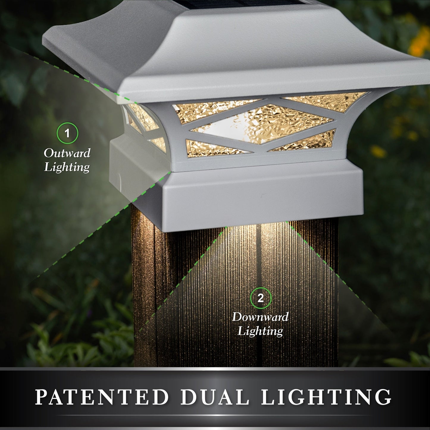 Classy Caps 4-in x 4-in 20-Lumen 0.2-Watt White Solar LED Outdoor Post Cap Light (2700 K)