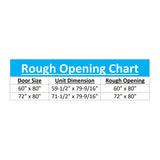 JELD-WEN 60-in x 80-in Steel French, Left-hand outswing – dimension diagram