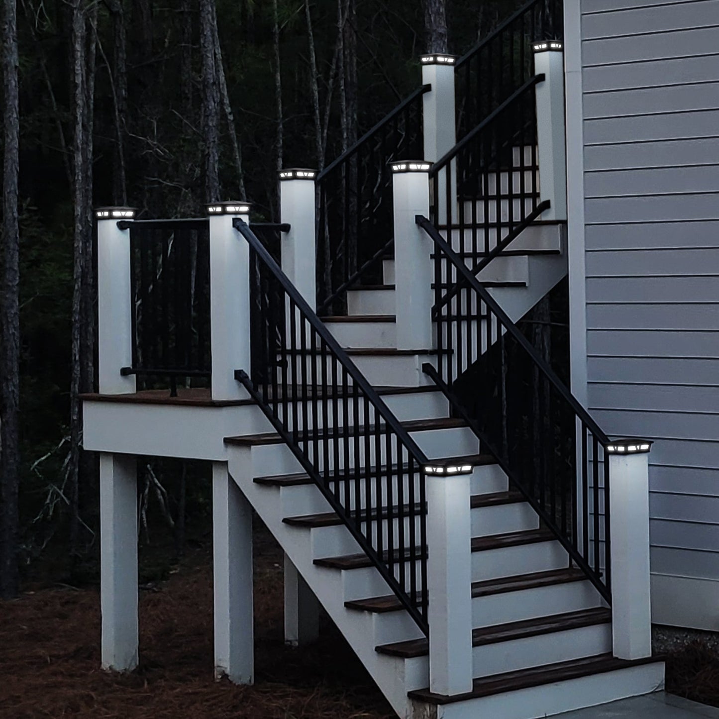 Classy Caps 6-in x 6-in 10-Lumen 1-Watt Brown Powder Coated Aluminum Solar LED Outdoor Post Cap Light (4500 K)