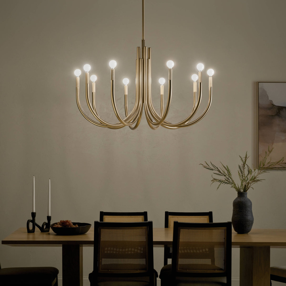 Kichler Odensa 10-Light Gold Modern/Contemporary Chandelier