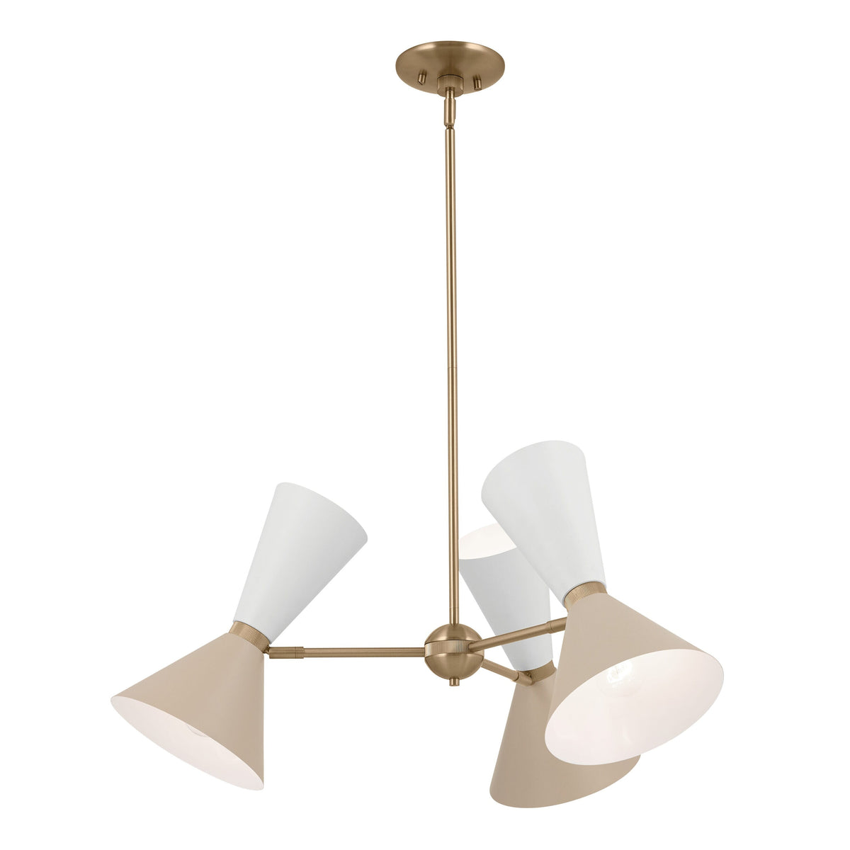 Kichler Phix 6-Light Gold Mid-century Chandelier
