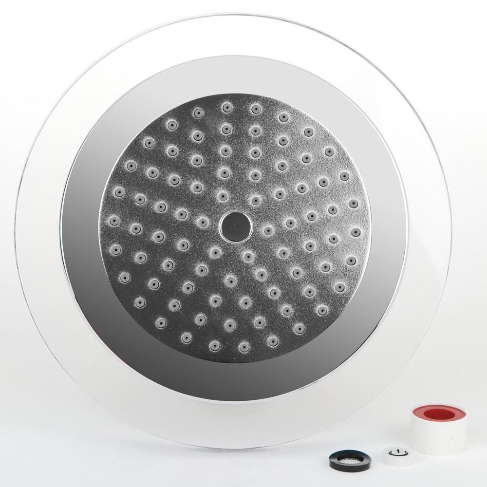 1-Spray 7.68 in. Single Wall Mount Fixed Rain Shower Head in Blue - Super Arbor