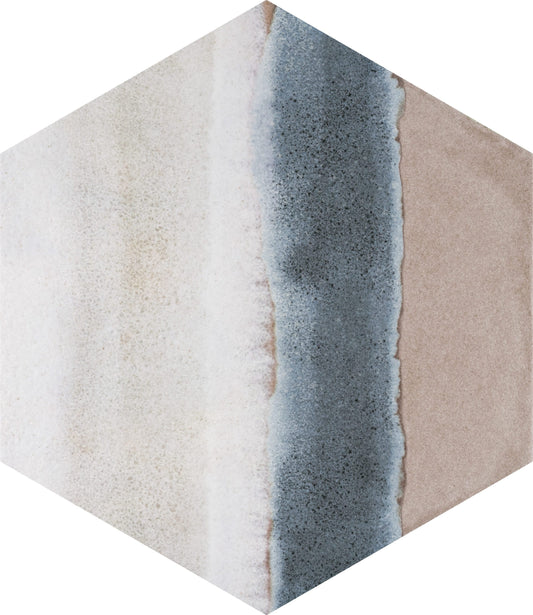Affinity Tile Matter Hex Canvas Taupe Blue 8-in x 9-in Multi-finish Porcelain Hexagon Floor and Wall Tile product image