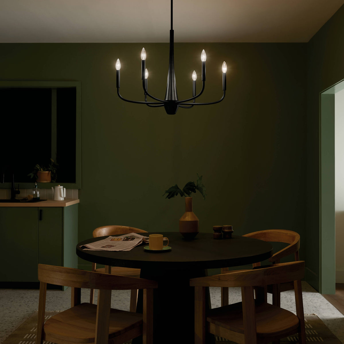 Kichler Deela 6-Light Black Modern/Contemporary Chandelier
