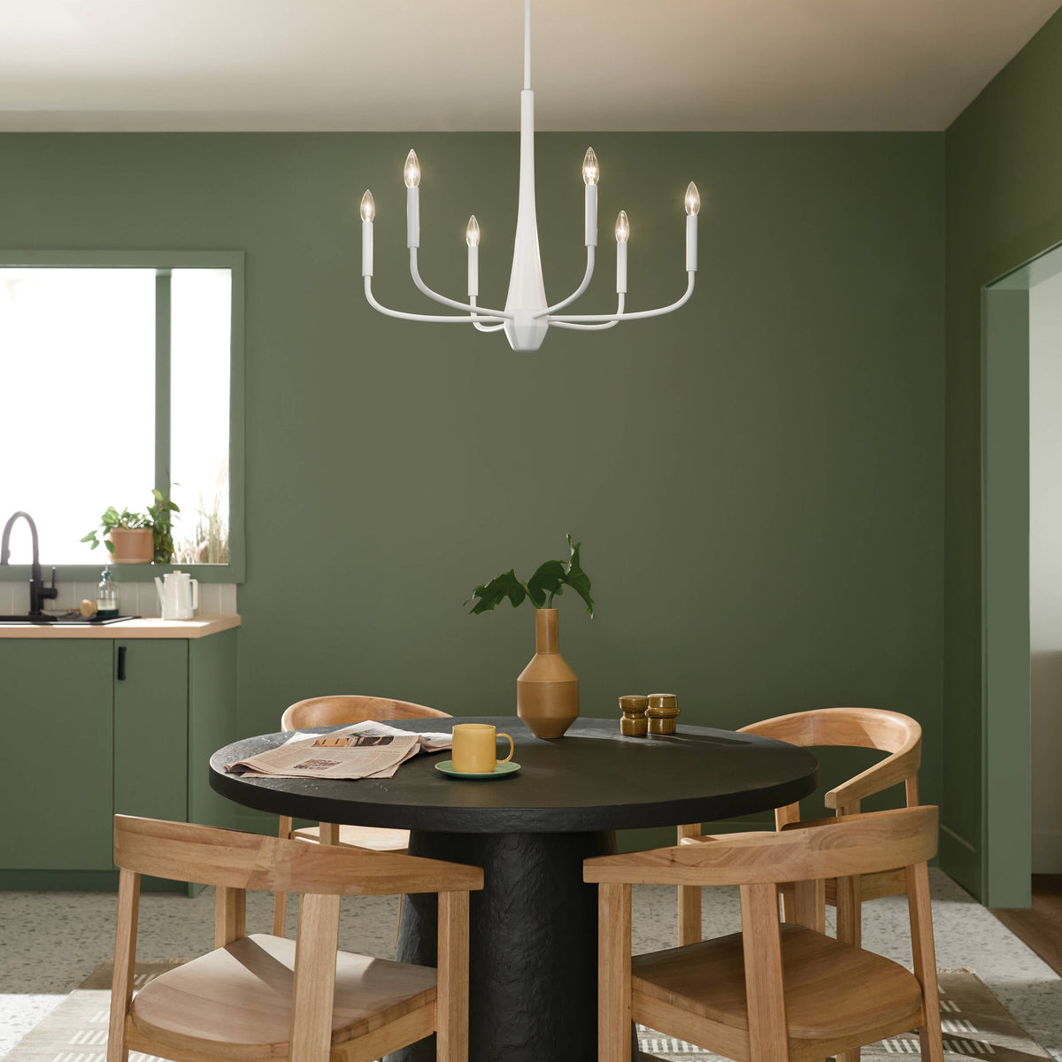 Kichler Deela 6-Light White Modern/Contemporary Chandelier