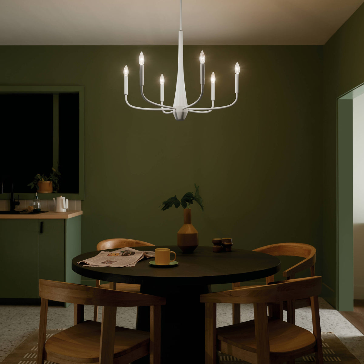 Kichler Deela 6-Light White Modern/Contemporary Chandelier