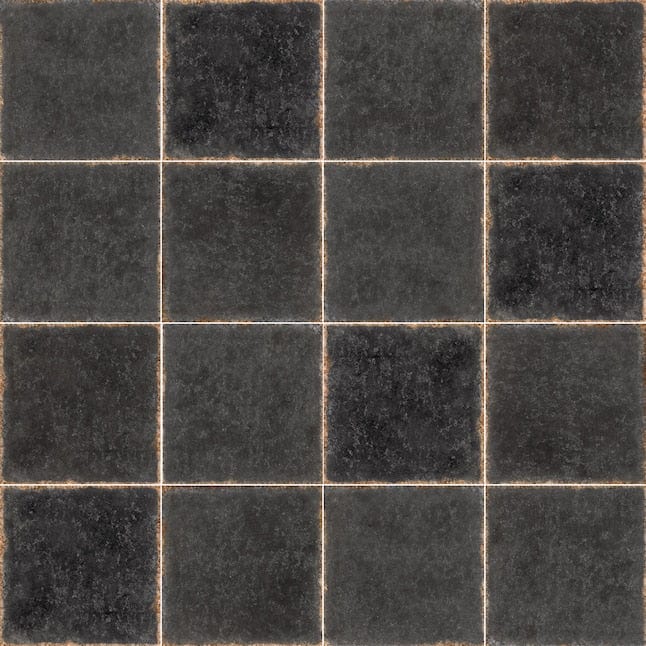 allen + roth Cementine Black 8-in x 8-in Matte Porcelain Cement Look Floor and Wall Tile (12.18-sq. ft/ Carton)
