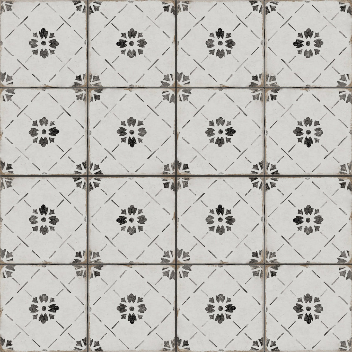 allen + roth Sorrento White 8-in x 8-in Matte Porcelain Patterned Floor and Wall Tile product image