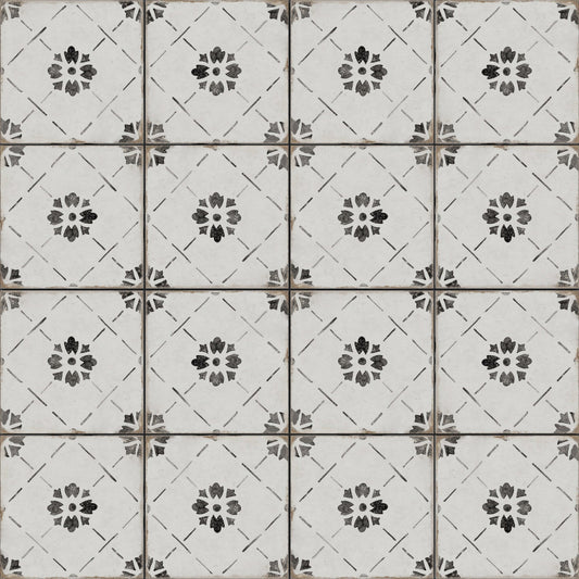 allen + roth Sorrento White 8-in x 8-in Matte Porcelain Patterned Floor and Wall Tile product image