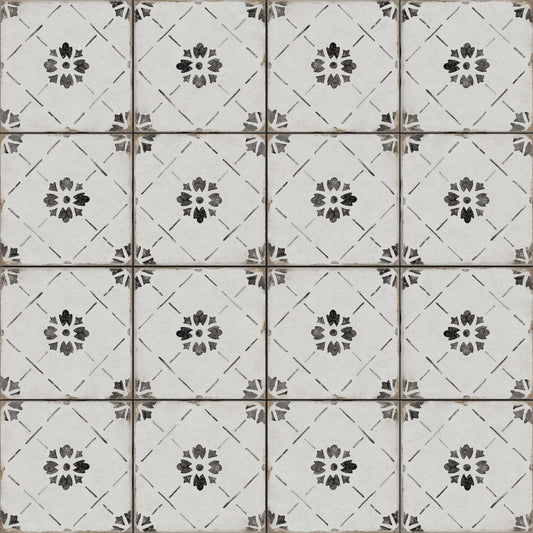 Sorrento White 8-in x 8-in Matte Porcelain Patterned Floor and Wall Tile (0.42-sq. ft/ Piece)