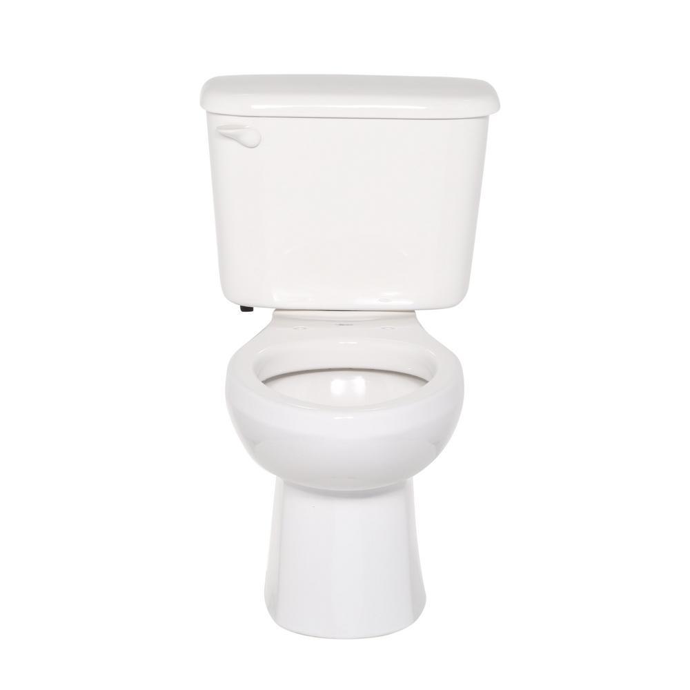 Colony 10 in. Rough-In 2-Piece 1.28 GPF Single Flush Elongated Toilet in White, Seat Not Included - Super Arbor