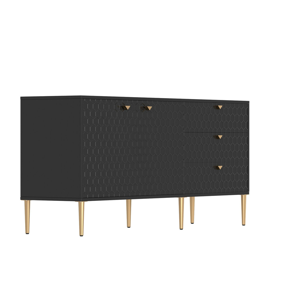 Clihome Modern/Contemporary Black Tv Cabinet (Accommodates TVs up to 60-in)
