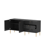 Clihome Modern/Contemporary Black Tv Cabinet (Accommodates TVs up to 60-in)