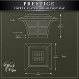 Classy Caps 4-in x 4-in 10-Lumen 1-Watt Copper Solar LED Outdoor Post Cap Light (4100 K)